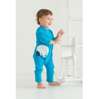 Комбинезон на кнопках Bambinizon «Крошка кит», цвет бирюзовый