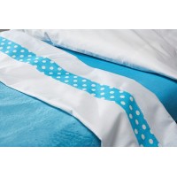 Комплект: простыня 120х150 см и наволочка 40х60 см, расцветка бирюзовый горох Jollein