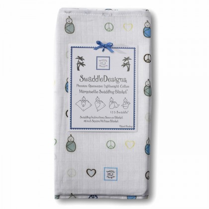 Пеленка детская тонкая SwaddleDesigns Маркизет TB Peace Love Sw