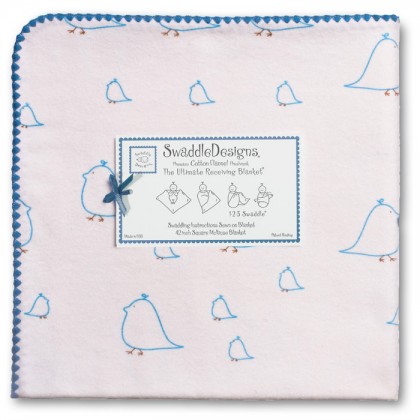 Фланелевая пеленка для новорожденного SwaddleDesigns Blue Chickies